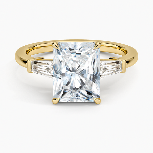 Symphony Tapered Baguette Three Stone Diamond Ring (1/2 ct. tw.) - Radiant Cut Center Stone