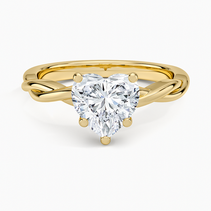 Twisted Vine Solitaire Ring - Heart Center Stone