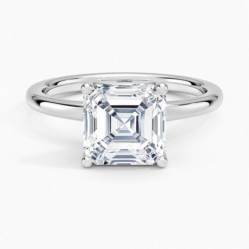 Fleur Solitaire Ring - Asscher Cut Center Stone