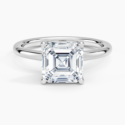 Fleur Solitaire Ring - Asscher Cut Center Stone