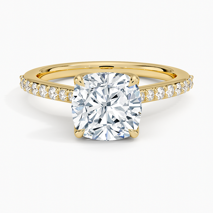 Elodie Cathedral Diamond Ring - Cushion Cut Center Stone