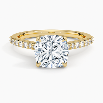Elodie Cathedral Diamond Ring - Cushion Cut Center Stone