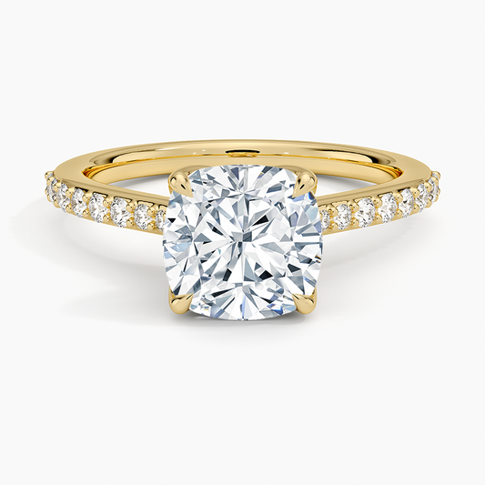 Elodie Cathedral Diamond Ring - Cushion Cut Center Stone