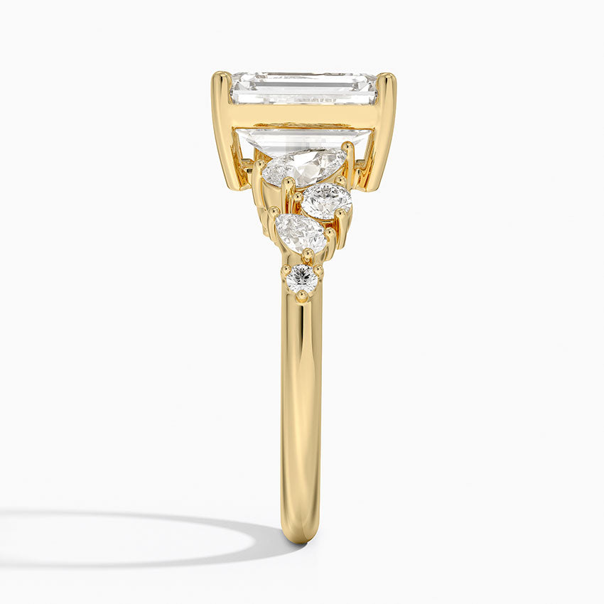 Olivetta Tapered Diamond Ring (1/2 ct. tw.) - Emerald Cut Center Stone