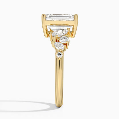 Olivetta Tapered Diamond Ring (1/2 ct. tw.) - Emerald Cut Center Stone