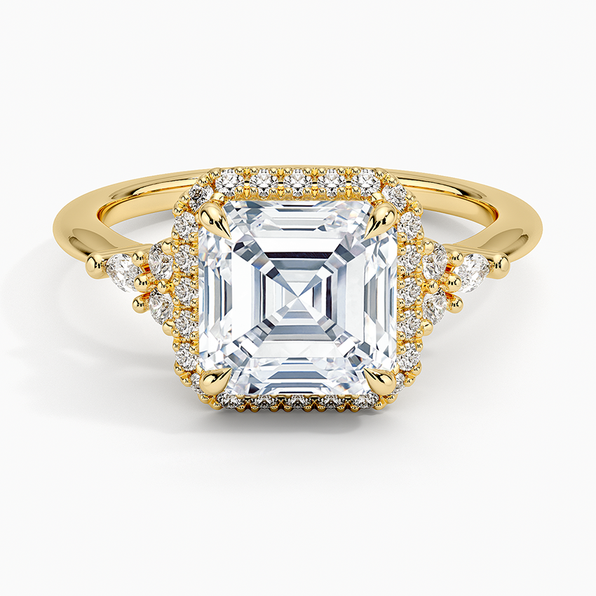 Nadia Halo Diamond Ring (1/4 ct. tw.) - Asscher Cut Center Stone