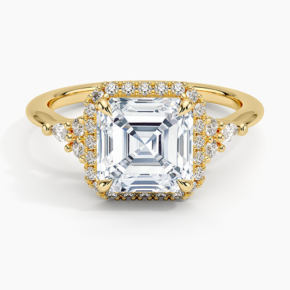 Nadia Halo Diamond Ring (1/4 ct. tw.) - Asscher Cut Center Stone