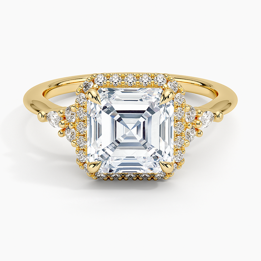 Nadia Halo Diamond Ring (1/4 ct. tw.) - Asscher Cut Center Stone