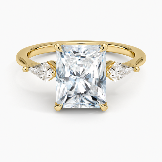Luxe Cometa Three Stone Diamond Ring (1/3 ct. tw.) - Radiant Cut Center Stone