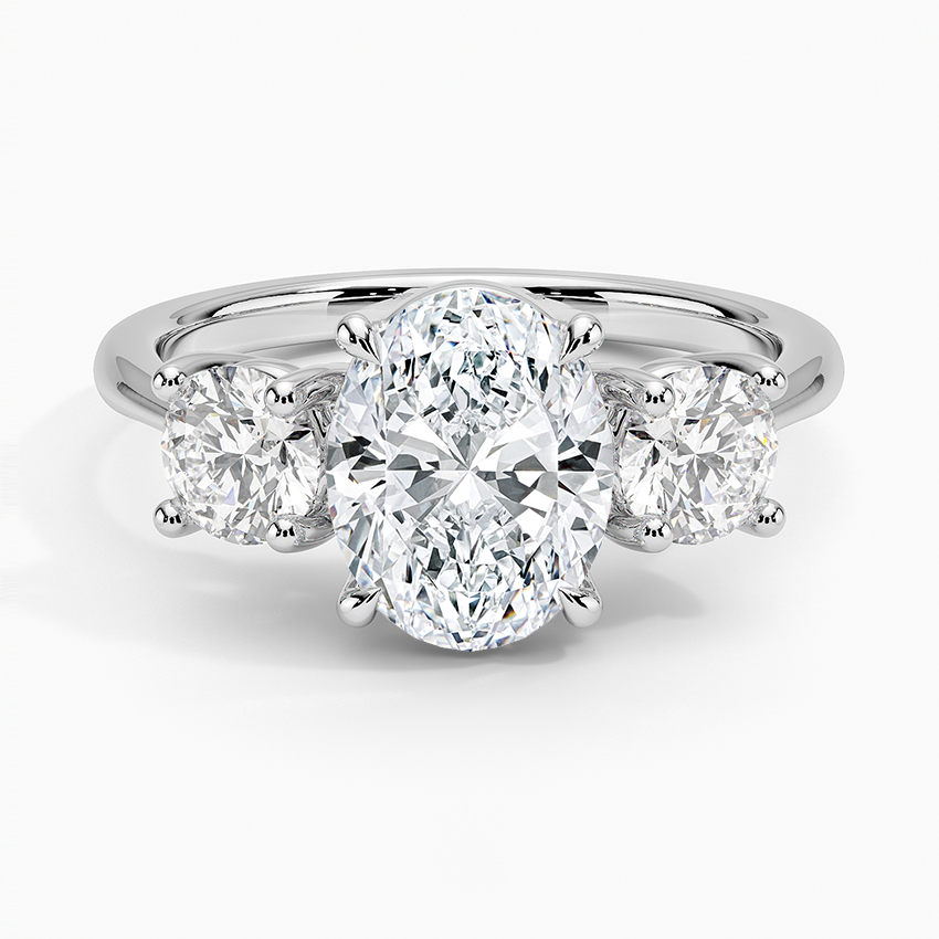 Luxe Selene Three Stone Diamond Ring (2/3 ct. tw.) - Oval Center Stone