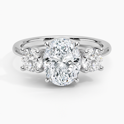 Luxe Selene Three Stone Diamond Ring (2/3 ct. tw.) - Oval Center Stone