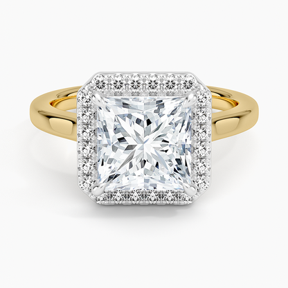 Platinum Mixed Metal Julia Halo Diamond Ring (1/5 ct. tw.) - Princess Cut Center Stone