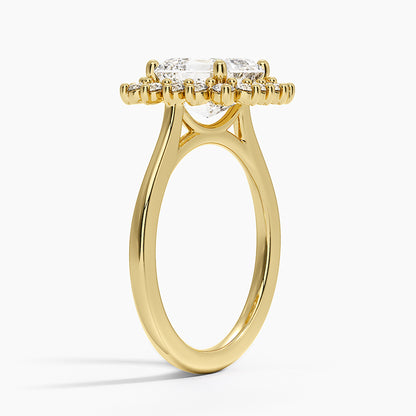 Sunburst Halo Diamond Ring (1/4 ct. tw.) - Asscher Cut Center Stone