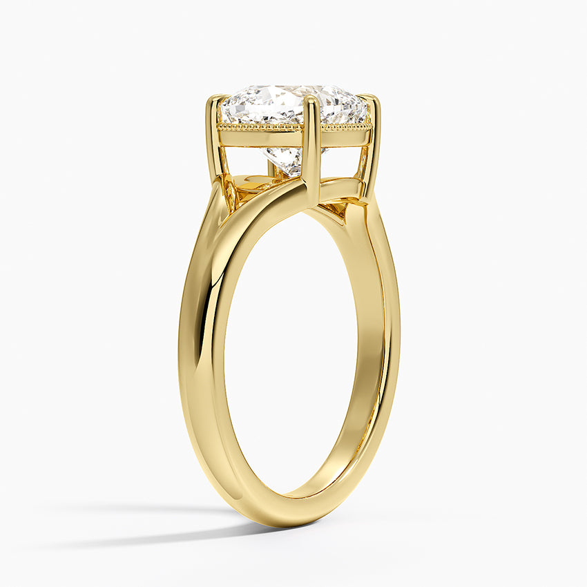Cora Split Shank Solitaire Ring - Cushion Cut Center Stone