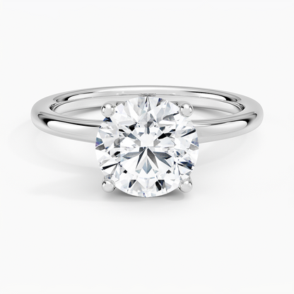 Fleur Solitaire Ring - Round Center Stone