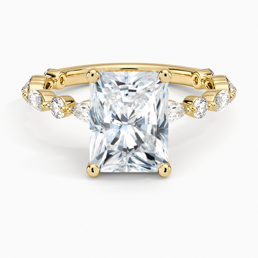Versailles Three-Quarter Coverage Diamond Ring (1/2 ct. tw.) - Radiant Cut Center Stone
