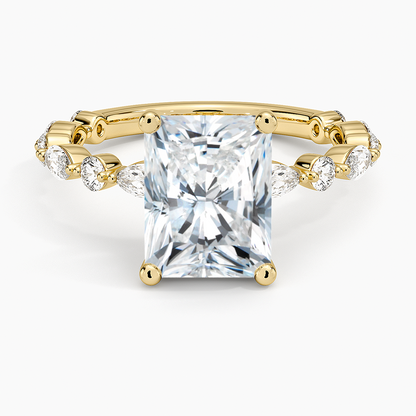 Versailles Three-Quarter Coverage Diamond Ring (1/2 ct. tw.) - Radiant Cut Center Stone
