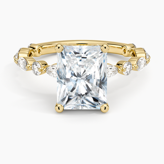 Versailles Three-Quarter Coverage Diamond Ring (1/2 ct. tw.) - Radiant Cut Center Stone