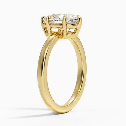 Dara Low-Profile Solitaire Ring - Pear Center Stone