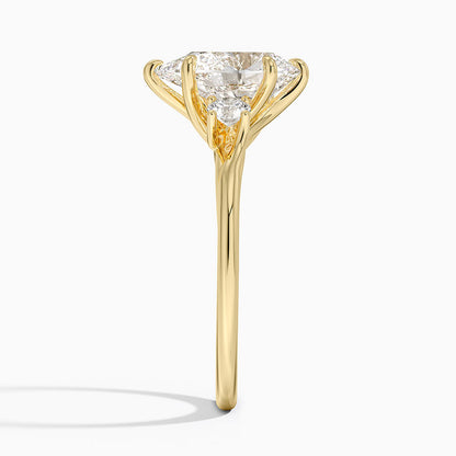 Delilah Three Stone Diamond Ring - Pear Center Stone