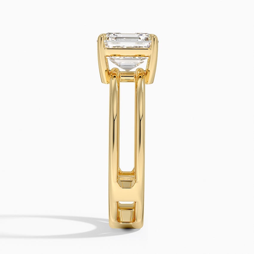 Aimee Open Double Band Solitaire Ring - Asscher Cut Center Stone