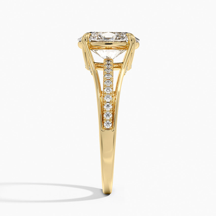 Tressa Split Shank Diamond Ring - Oval Cut Center Stone
