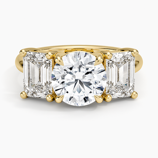Luxe Rhiannon Three Stone Diamond Ring (1 1/10 ct. tw.) - Round Center Stone