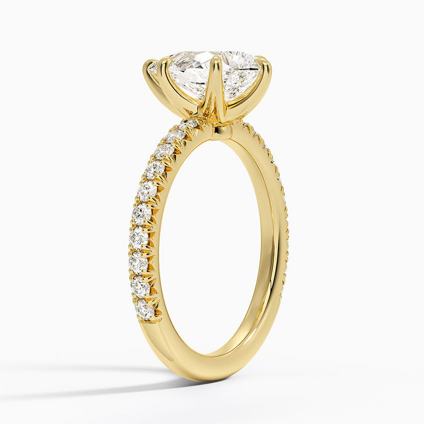 Amelie Three-Quarter Coverage Diamond Ring - Pear Center Stone