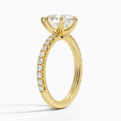 Amelie Three-Quarter Coverage Diamond Ring - Pear Center Stone