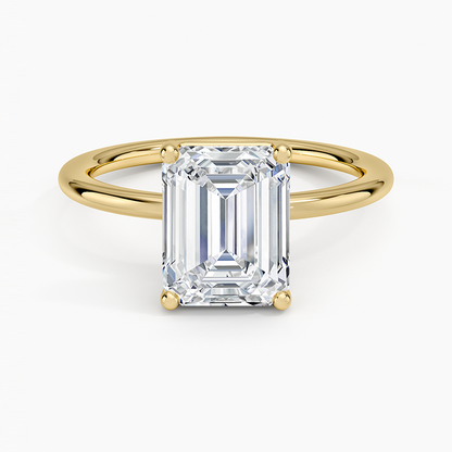 Gwen Perfect Fit Solitaire Ring - Emerald Cut Center Stone