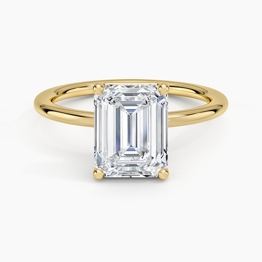 Gwen Perfect Fit Solitaire Ring - Emerald Cut Center Stone