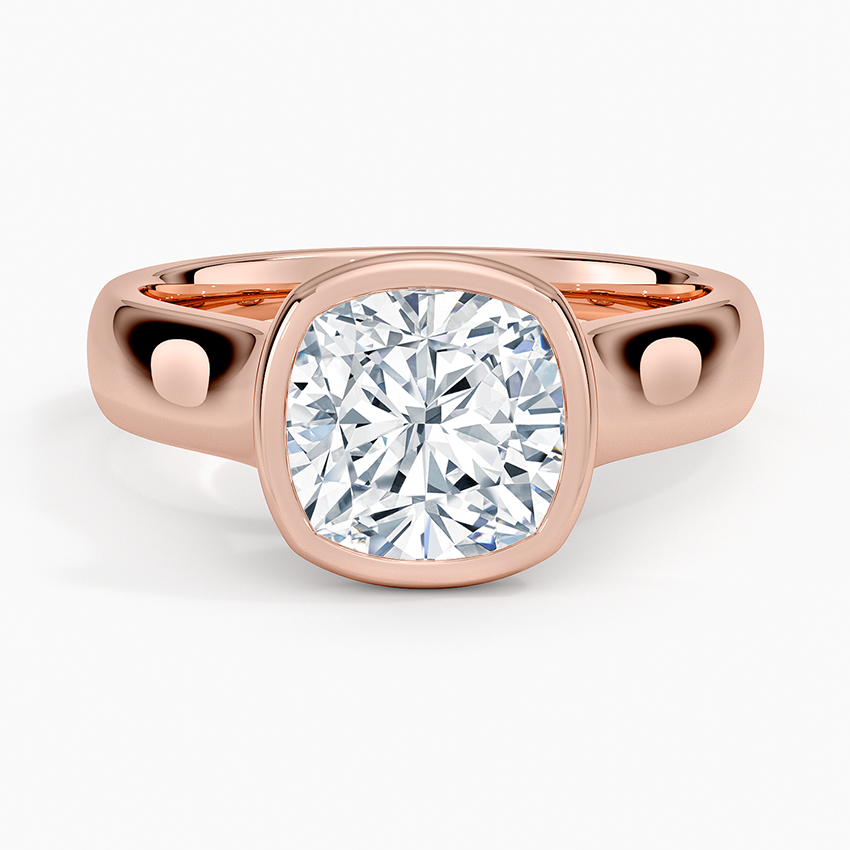 Luna 4mm Bezel Ring - Cushion Cut Center Stone