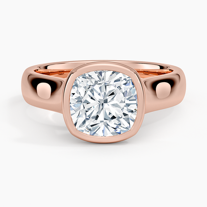 Luna 4mm Bezel Ring - Cushion Cut Center Stone
