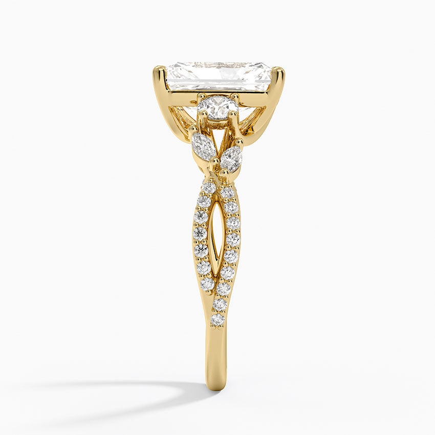 Luxe Willow Three Stone Diamond Ring (1/2 ct. tw.) - Radiant Cut Center Stone