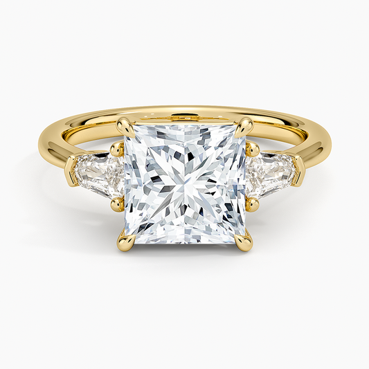 Shield Cut Three Stone Diamond Ring (1/4 ct. tw.) - Princess Cut Center Stone