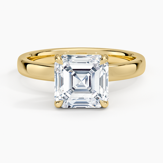 Fairmined Perfect Fit Solitaire 2.5mm Ring - Asscher Cut Center Stone