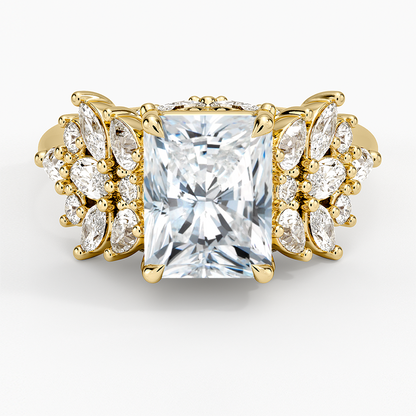 Grand Nadia Diamond Ring - Radiant Cut Center Stone