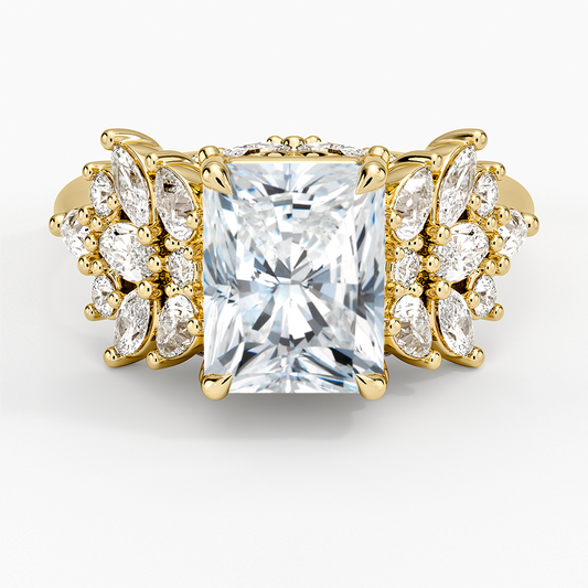 Grand Nadia Diamond Ring - Radiant Cut Center Stone