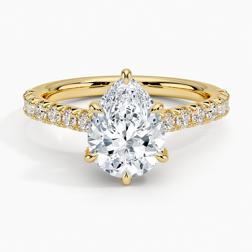 Sienna Half Coverage Hidden Accents Diamond Ring (1/2 ct. tw.) - Pear Cut Center Stone