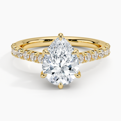Sienna Half Coverage Hidden Accents Diamond Ring (1/2 ct. tw.) - Pear Cut Center Stone