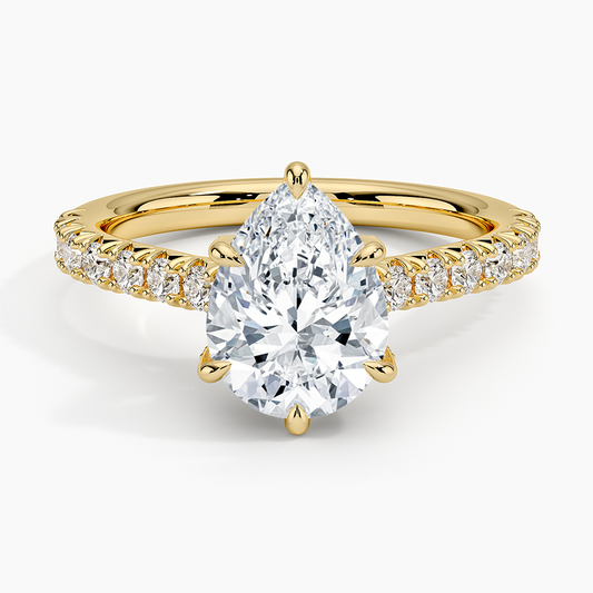 Sienna Half Coverage Hidden Accents Diamond Ring (1/2 ct. tw.) - Pear Cut Center Stone