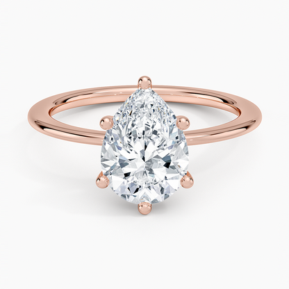 Aimee Solitaire Ring - Pear Center Stone