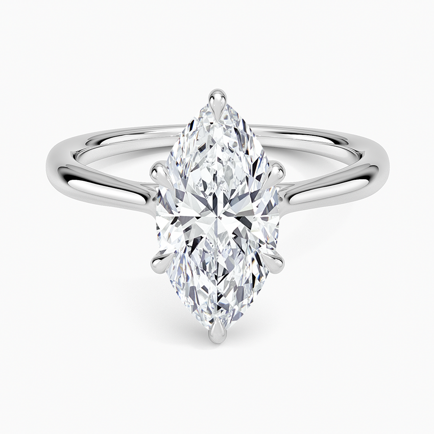 Freesia Cathedral Solitaire Ring - Marquise Center Stone