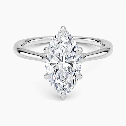 Freesia Cathedral Solitaire Ring - Marquise Center Stone