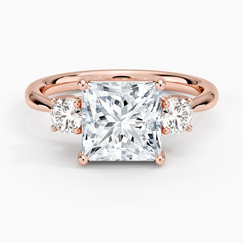 Selene Three Stone Diamond Ring (1/3 ct. tw.) - Princess Cut Center Stone