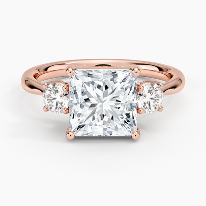 Selene Three Stone Diamond Ring (1/3 ct. tw.) - Princess Cut Center Stone