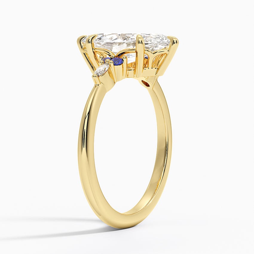Nadia Sapphire and Diamond Ring - Marquise Cut Center Stone