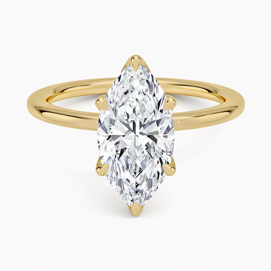 1.5mm Petite Elodie Perfect Fit Solitaire Ring - Marquise Center Stone