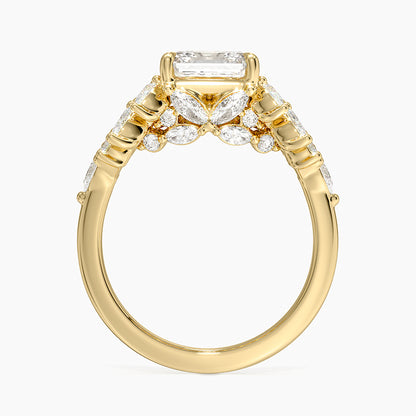 Grand Nadia Diamond Ring - Asscher Cut Center Stone