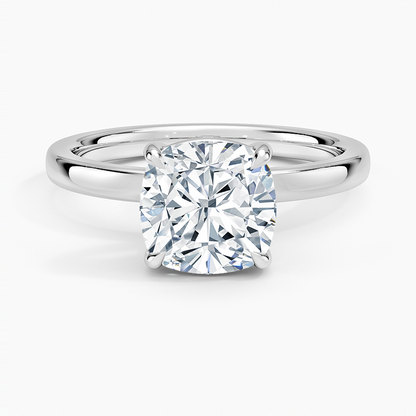 Fairmined Perfect Fit Solitaire 2mm Ring - Cushion Cut Center Stone